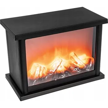 Obraz LED kominek, dekorativní, elektrický, na baterie, bez topení, realistický