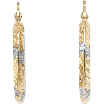 Náušnice Luxusní zlaté kruhové náušnice v bicolor provedení