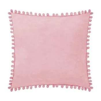 Dekorační polštář ESLOV růžová s bambulkami 45x45 cm 926253