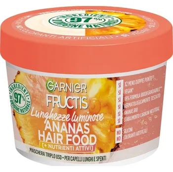 Vlasová regenerace Garnier Fructis Pineapple Hair Food revitalizační maska pro dlouhé vlasy 390 ml