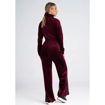 Oblečení a móda FIGL Dámské kalhoty M966 Bordó Regular Fit S