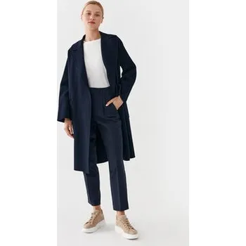 Dámské kalhoty Weekend Max Mara Kalhoty z materiálu Freccia 2351361133 Tmavomodrá Slim Fit 38