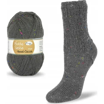 Příze Ponožková příze Rellana 4-fach Tweed Classic 1502 / šedá