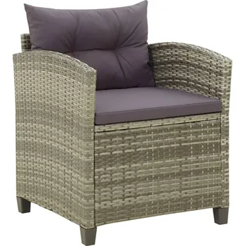 Zahradní sestava Zahradní křeslo s poduškami polyratan šedé - 8720286668344