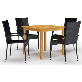 Zahradní sestava 5dílný zahradní jídelní set černý - 8720286337486
