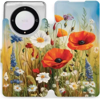 Flipové pouzdro Mobiwear - Honor Magic5 Lite 5G - VP43S Letní louka (Knížkové flip pouzdro, obal, kryt na mobil Honor Magic5 Lite 5G - VP43S Letní louka, materiál Umělá kůže + TPU - ochrana 360°, stojánek, silikonová vanička, magnetické zavírání)