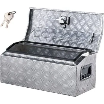 Truck s nářadím z hliníkové korby, pruhovaný box na nářadí s boční rukojetí a klíči ve tvaru T, organizér na nářadí pro přívěs, pickup, obytný vůz, 762 x 330,2 x 330,2 mm, stříbrná