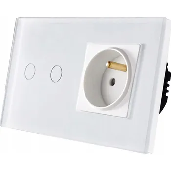 vypínač DVOJITÝ DOTYKOVÝ SPÍNAČ SCHODIŠŤOVÝ SE ZÁSUVKOU