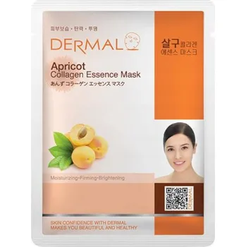 Pleťová maska DERMAL Kolagenová pleťová maska v plátýnku Apricot (Meruňka) 23g