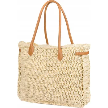 Kabelka Plážová taška látková béžová