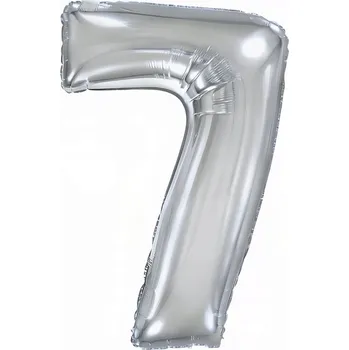 Balónek Fóliový balónek Velká Číslice Stříbrná 7 / 40" - 102 cm - Flexmetal /PACK