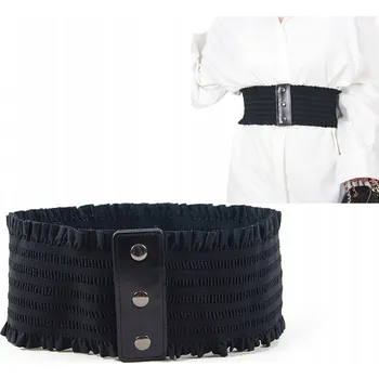 Dámské spodní prádlo Černý dámský široký krajkový korzetový pás