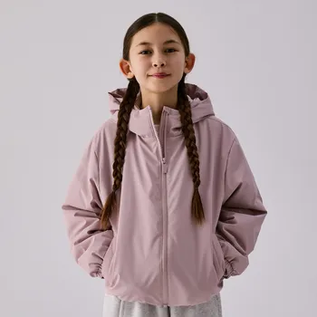 Dětská móda Reserved - Bunda s kapucí - pudrově růžová - 419HR-39X - 419HR-39X-116