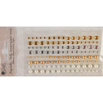 Samolepící dekorace DP CRAFT Kamínky a perly samolepicí Nature tones