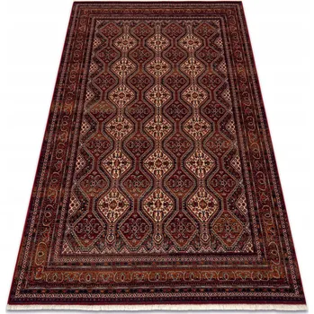 Koberec Koberec VLNĚNÝ Třásně ORNAMENT rámeček orientální VINTAGE bordó 160x230 cm