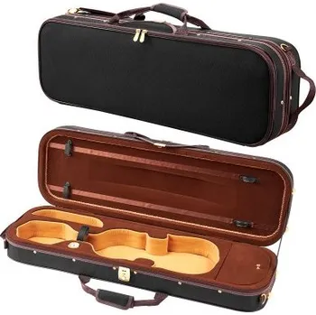 Housle Pouzdro na housle 4/4 plné velikosti, vestavěný vlhkoměr, lehké přenosné cestovní pouzdro, s plyšovou podšívkou, ramenní popruhy, odolné proti poškrábání, profesionální podlouhlý tvar, na housle, černé