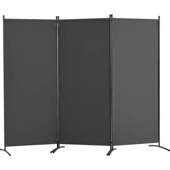 Paraván Dělicí stěna , 3panelové dělicí stěny a skládací zástěny na ochranu soukromí, látkové dělicí stěny do kanceláře, ložnice, jídelny, pracovny, volně stojící, šedá