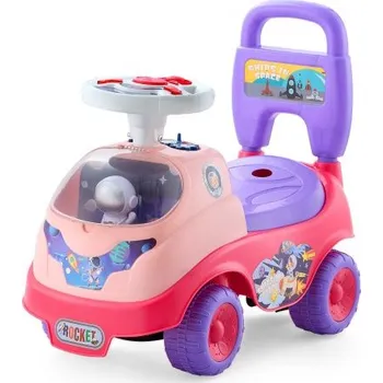 Dětské vozidlo Odrážedlo pro batolata, Odrážedlo pro batolata 19 až 36 měsíců, Dětská odrážedla s klaksonem a hudbou, Nosnost 22 kg, Úložný prostor pod sedadlem, Chodítko od nohy k podlaze pro batolata a chlapce, Růžové