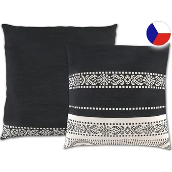 Dekorativní polštářek Saténový dekorační polštář 50x50 Ahiska černá