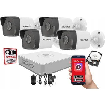 Bezpečnostní kamera IP PoE MONITOROVACÍ SADA HIKVISION 4 VENKOVNÍ KAMERY 4Mpx