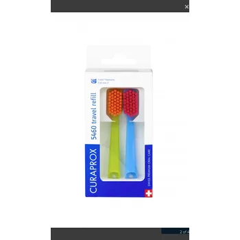 Domácí spotřebič Curaprox Travel set 5460 náhradní hlavice 2 ks mix Barva: modrá+zelená