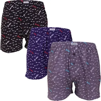 Trenýrky 3 Pack pánských trenek Andrie PS 5951 černá, šedá, navy