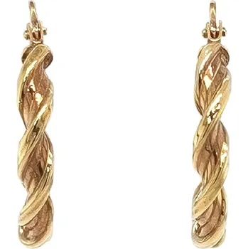 Náušnice Zlaté kroucené kruhové náušnice