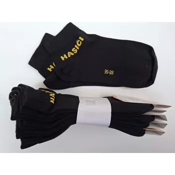 Ponožky - černé kotníkové HASIČI - set 4 + 1 zdarma - 39-41