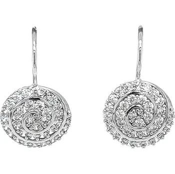 Náušnice Zlaté náušnice se spirálovým motivem a zirkony