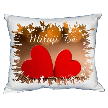 Dekorativní polštářek Moon River polštář Svatý Valentýn dvě srdce 30x40 cm (valentýnský dárek)