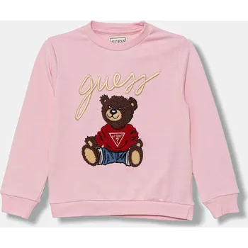 Chlapecká mikina Dětská bavlněná mikina Guess H5YT00.KAX74.G.9BYA růžová 30X, vel. 88-96