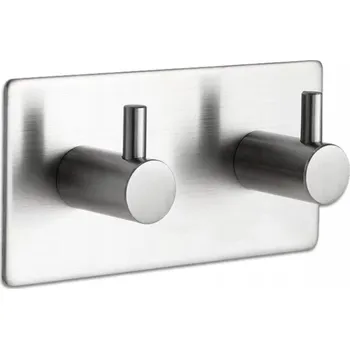 Věšák Koupelnový věšák na ručníky LOFT stříbrný 3M SAMOLEPICÍ držák Háček