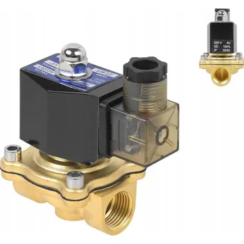 Ventil Elektromagnetický mosazný ventil 1/2" 0-10 bar NC (bez napětí uzavřený)