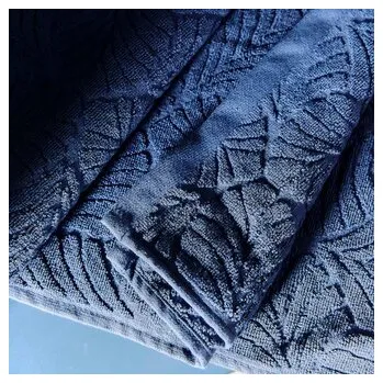 Sprchový závěs Ręcznik | ESTRELLA | bawełniany niebieski w liście | 70x130 cm | 896939