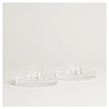 Set školních potřeb Zestaw świeczników | RIFF | szklanych ryflowanych | 2 szt. | 749612