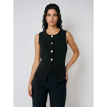 Dámská vesta Sinsay - Vesta s dekorativními knoflíky - černá - 425GY-99X - 425GY-99X-M