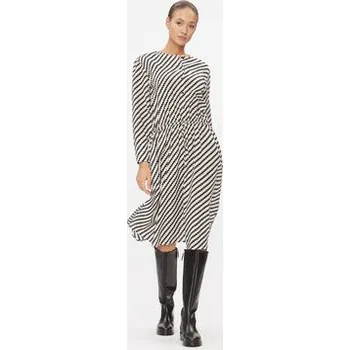 Dámské šaty Tommy Hilfiger Každodenní šaty Zigzag Waisted Midi Dress WW0WW41157 Bílá Regular Fit 44