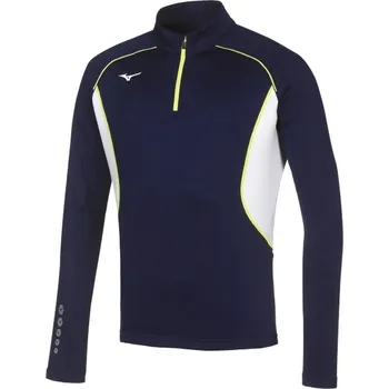 Pánská móda Pánská sportovní mikina Mizuno Premium JPN Warmer Top - Navy-White Velikost: XXL