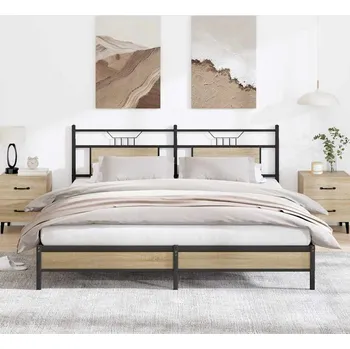 Postel Rám postele bez matrace Dub Sonoma 183x203cm Dřevěné konstrukce - 8721158681799