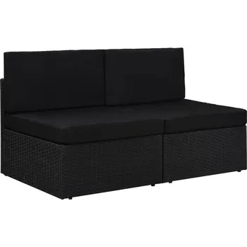 Zahradní pohovka Dílčí pohovka 2místná polyratan černá - 8719883871691