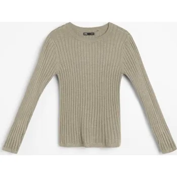 Dámské oblečení Sinsay - Svetr s&nbsp;dlouhými rukávy - olivová - 369EU-91X - 369EU-91X-XS