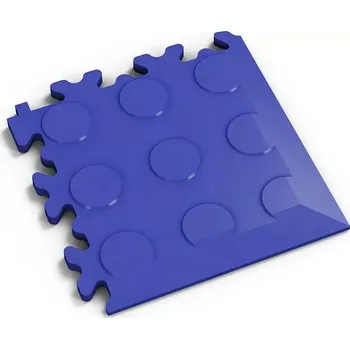 vinylová podlaha Modrý PVC vinylový rohový nájezd Fortelock Industry Ultra - 14 x 14 x 1 cm