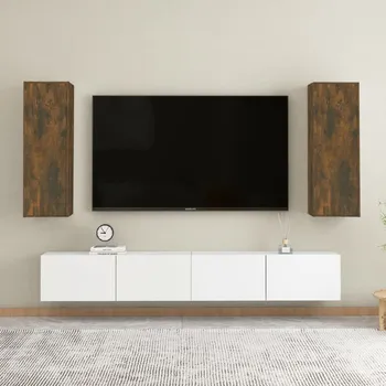 Obývací pokoj vidaXL TV skříňky 2 ks 30,5 x 30 x 90 cm kompozitní dřevo [803345] Barva: kouřový dub
