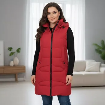 Dámská casual bunda Dámská zimní tmavě červená vesta Temster 982