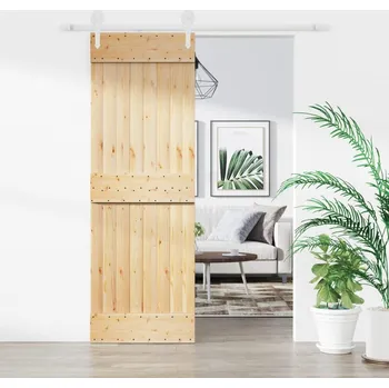 Interiérové dveře Posuvné dveře s kováním 70 x 210 cm masivní borové dřevo - 8721012082700