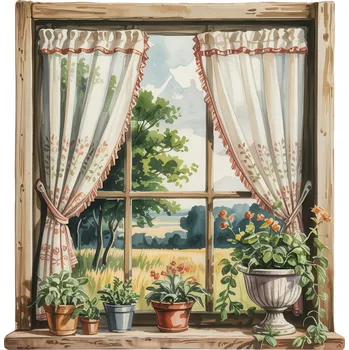 Obraz Stylová Samolepka Na Stěnu Nábytek Samolepící 126x130 cm Idilické okno