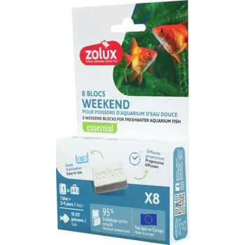 Krmivo pro rybičky Zolux blok krmný WEEKEND pro akv.ryby 8x7,5g