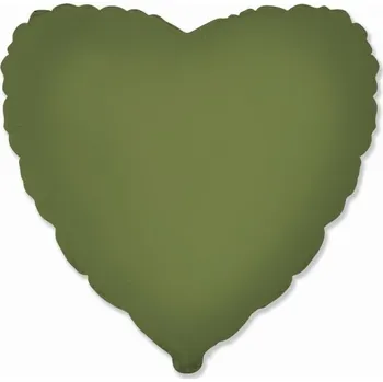 Balónek Fóliový balónek 18" FX - Srdce (matná olivově zelená), balený