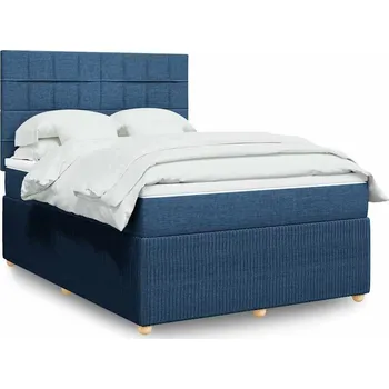 Postel vidaXL Box spring postel s matrací 140x200 cm textil [3292079] Barva: Modrá