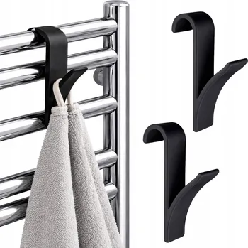 Věšák Háček Przydasie.pl černý, bez vrtání, 2 háčky na radiátor